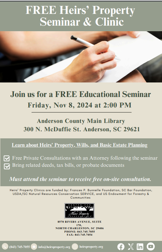 Free Heirs' Property Seminar & Clinic