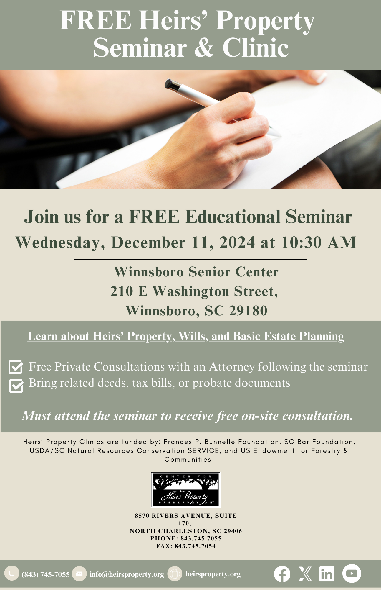 FREE Heirs' Property Seminar & Clinic 